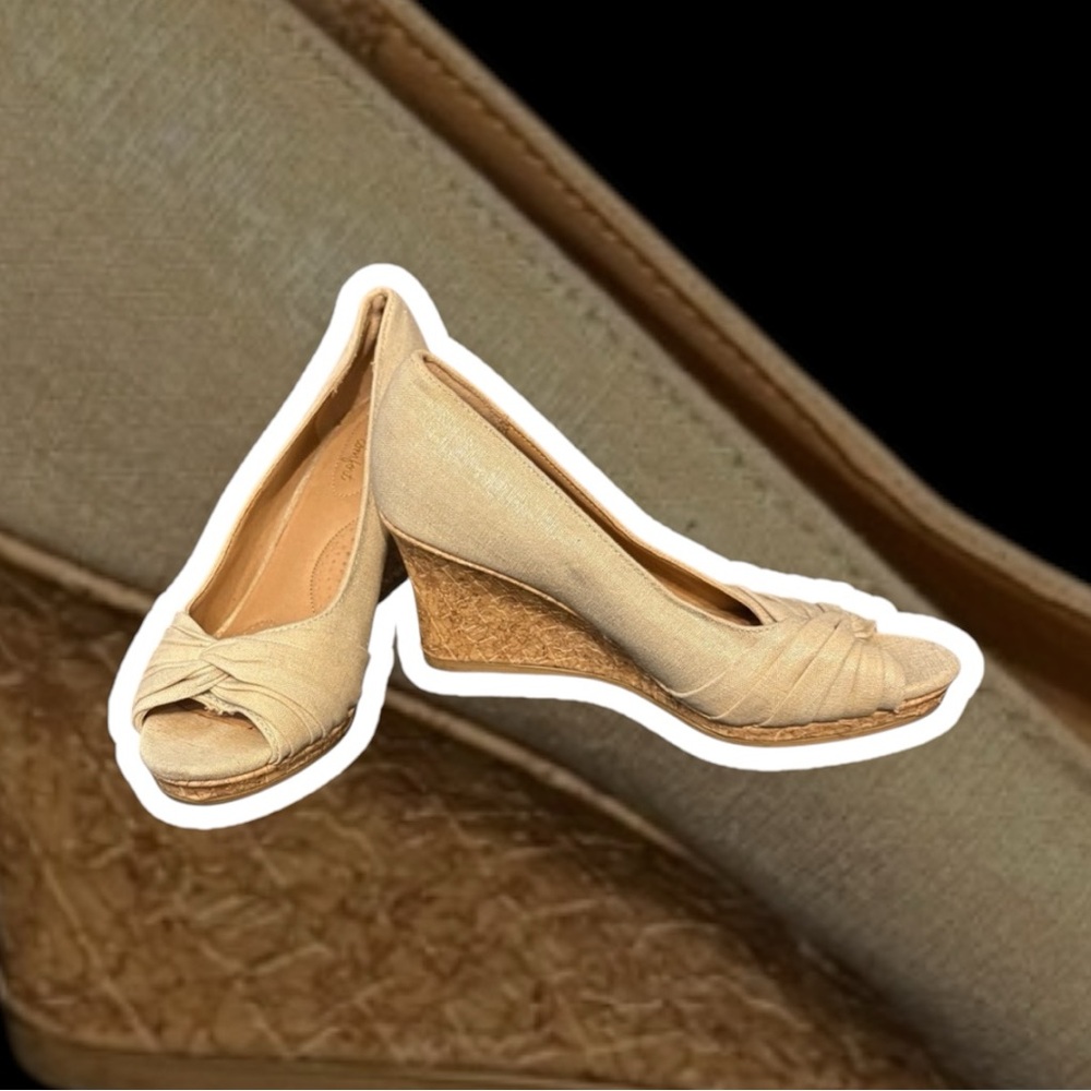 Elegant Beige Wedge Heels